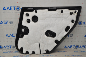 Door trim card rear left Tesla Model 3 18-20 leather black, cloth insert, with speaker, with window lift control and door opening button, leather melted, worn