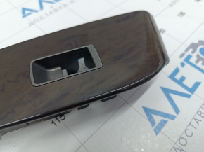 Front right window lift control trim Lexus LS460 LS600h 07-12 dark wood, worn