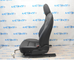 Passenger seat Tesla Model 3 18 - black leather, with airbag, electric, heated, with tensioner, scratches on plastic, needs cleaning, drops of plastic