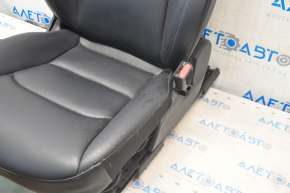 Passenger seat Tesla Model 3 18 - black leather, with airbag, electric, heated, with tensioner, scratches on plastic, needs cleaning, drops of plastic