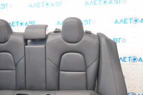 Rear row of seats 2nd row Tesla Model 3 18 - leather black, heated, scratches on plastic, scratched leather, needs cleaning