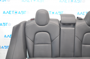 Rear row of seats 2nd row Tesla Model 3 18 - leather black, heated, scratches on plastic, scratched leather, needs cleaning