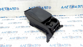 Rear console armrest and cup holders Toyota Prius 50 Prime 17-19 leather black, scratches, for cleaning