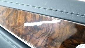Door trim card rear left Mercedes W213 E 300/350/400/450 17-23 leather black without curtain, wood insert, Burmester, scratches
