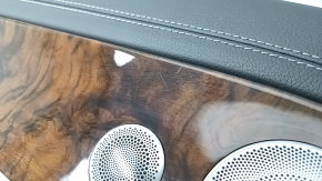 Door trim card rear left Mercedes W213 E 300/350/400/450 17-23 leather black without curtain, wood insert, Burmester, scratches