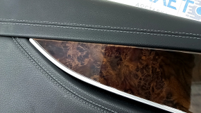 Door trim card front left Mercedes W213 E 300/350/400/450 17-23 leather black, wood insert, Burmester, scratches