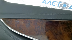 Door trim card front left Mercedes W213 E 300/350/400/450 17-23 leather black, wood insert, Burmester, scratches