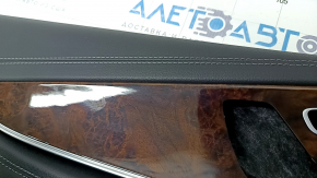 Door trim card front left Mercedes W213 E 300/350/400/450 17-23 leather black, wood insert, Burmester, scratches