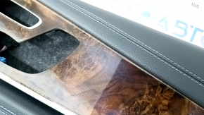 Door trim card front right Mercedes W213 E 300/350/400/450 17-23 leather black, wood insert, Burmester, scratches, bumps