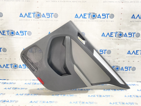 Door trim card rear right VW Jetta 11-18 USA black with gray chrome insert, scratches