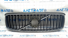 Radiator grill without badge Volvo XC90 16-19 black, chrome frame, sand, scratches on chrome