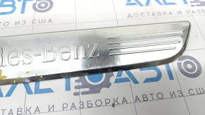 Door sill trim front left outer Mercedes W213 E 17-23 chrome, pokes, scratches, unglued, broken guides