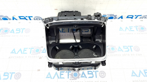 Box pocket central console with cup holders Mercedes W213 E 17-20 black gloss, crack in fastening, scratches