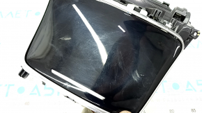 Box pocket central console with cup holders Mercedes W213 E 17-20 black gloss, crack in fastening, scratches