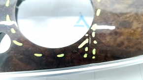 Front panel trim center Mercedes W213 E 17-20 light wood, cracks, scratches, swollen varnish