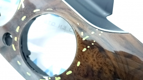 Front panel trim center Mercedes W213 E 17-20 light wood, cracks, scratches, swollen varnish