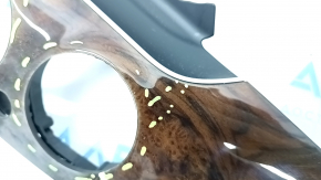 Front panel trim center Mercedes W213 E 17-20 light wood, cracks, scratches, swollen varnish