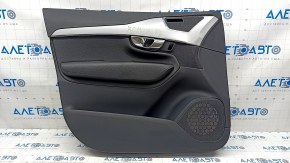 Door trim card front left Volvo XC90 16-22 leather black, gray insert, bumps on insert, scratches
