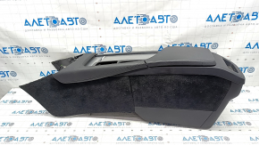 Central console armrest and cup holders Volvo XC90 16-22 leather black, gray insert, scratches