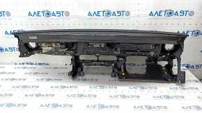 Torpedo front panel with AIRBAG Mercedes W213 E 17-23 without projection, black leather, rusty pyropatron