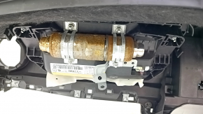 Torpedo front panel with AIRBAG Mercedes W213 E 17-23 without projection, black leather, rusty pyropatron