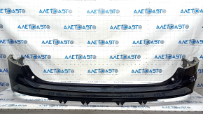 Rear bumper bare upper part Volvo XC90 16-19 without autoparking, black, scratches, crack in fastening