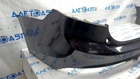 Rear bumper bare upper part Volvo XC90 16-19 without autoparking, black, scratches, crack in fastening