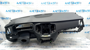 Torpedo front panel with AIRBAG Volvo XC90 16-22 for projection, black
