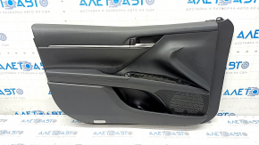 Door trim card front left Toyota Camry v70 18-24 black with black insert plastic, armrest rubber, broken fastening