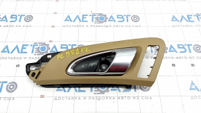 Door handle inner front left Porsche Cayenne 958 11-17 chrome, with lock button, beige trim