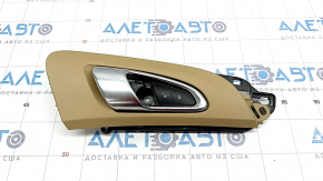 Door handle inner front right Porsche Cayenne 958 11-17 chrome, with lock button, beige trim, broken fastening