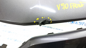 Front bumper bare Toyota Camry v70 18-20 LE\XLE without parking sensors, graphite, pressed, scratches, broken fasteners, torn