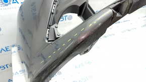 Front bumper bare Toyota Camry v70 18-20 LE\XLE without parking sensors, graphite, pressed, scratches, broken fasteners, torn