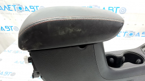 Console center armrest and cup holders Jeep Compass 17-21 leather black with red stitching, Trailhawk, scratches, for cleaning