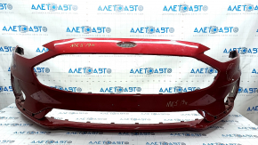 Front bumper bare Ford Fusion mk5 19-20 without parking sensors and towing hook, red, crack, scratches