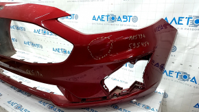 Front bumper bare Ford Fusion mk5 19-20 without parking sensors and towing hook, red, crack, scratches