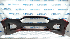 Front bumper bare Ford Fusion mk5 19-20 without parking sensors and towing hook, red, crack, scratches
