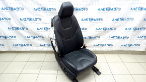 Passenger seat Ford Fusion mk5 17-20 without airbag, titanium, leather black, electric, heated, shot, needs cleaning