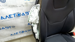 Passenger seat Ford Fusion mk5 17-20 without airbag, titanium, leather black, electric, heated, shot, needs cleaning
