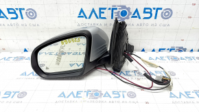 Side mirror left Mercedes C-class W205 15-18 turn signal, heated, auto-dimming, BSM, 10+8+2+2 pins, silver, scratches