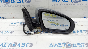 Side mirror right Mercedes C-class W205 15-18 turn signal, heated, BSM, 8+8+2 pins, silver, scratches