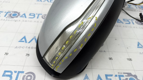 Side mirror right Mercedes C-class W205 15-18 turn signal, heated, BSM, 8+8+2 pins, silver, scratches