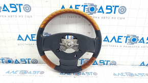 Bare steering wheel Lexus RX350 RX450h 10-12 prerest, black, leather, light wood, minor scratches