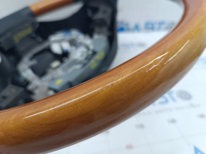 Bare steering wheel Lexus RX350 RX450h 10-12 prerest, black, leather, light wood, minor scratches