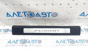 Door sill trim front left Ford Fusion mk5 13-20 black, with chrome trim, worn