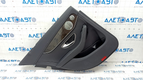 Door trim card rear left Mercedes C-class W205 15-16 leather black without curtain, Luxury, wood insert, Burmester, scratches