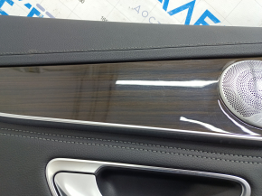 Door trim card rear left Mercedes C-class W205 15-16 leather black without curtain, Luxury, wood insert, Burmester, scratches