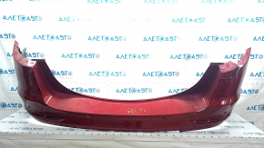 Rear bumper bare Ford Fusion mk5 19-20 for 4 parking sensors without Park Assist, red, torn on the right, broken fasteners