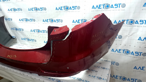 Rear bumper bare Ford Fusion mk5 19-20 for 4 parking sensors without Park Assist, red, torn on the right, broken fasteners