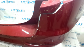 Rear bumper bare Ford Fusion mk5 19-20 for 4 parking sensors without Park Assist, red, torn on the right, broken fasteners